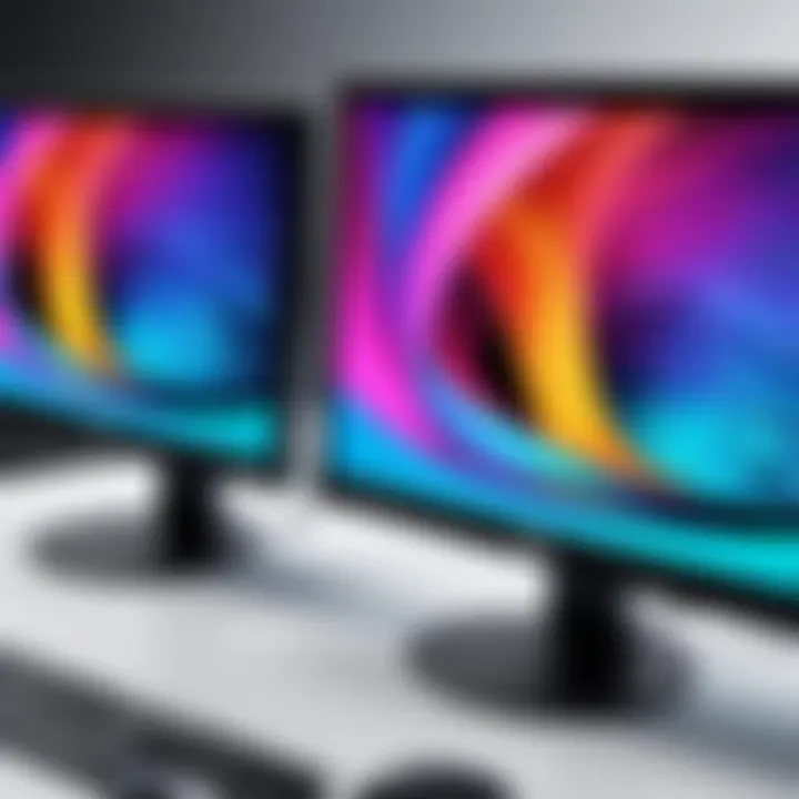 Refurbished 32-inch monitor showcasing vibrant display colors
