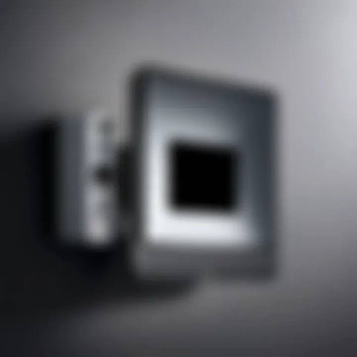 Close-up of wall mount features