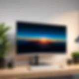 Stylish setup of a wall-mounted monitor