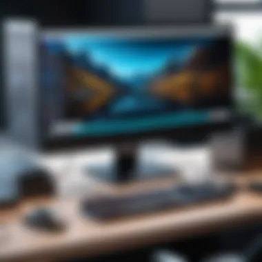 Advanced PC Setup for Content Creators Content creator at work with advanced PC technology