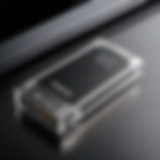 Detailed view of a 500 GB USB flash drive showcasing its design and specifications.