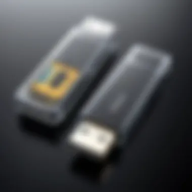 Illustration of technological advancements that enhance the performance of 500 GB USB flash drives.