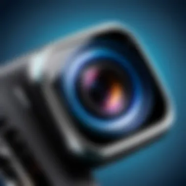 Detailed Features of a Cell Phone Endoscope Camera Close-up view of a cell phone endoscope camera showcasing its lens and features.