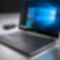 Sleek design of a Dell computer showcasing Windows 10 Pro interface