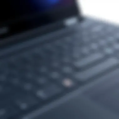 Close-up view of the Dell Vostro 7500 keyboard highlighting its ergonomic layout