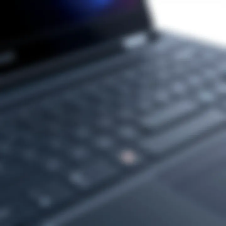 Close-up view of the Dell Vostro 7500 keyboard highlighting its ergonomic layout