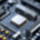 Detailed view of a high-performance motherboard showcasing various ports and slots