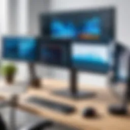 Dual monitor setup showcasing productivity