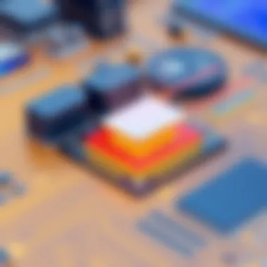 Thermal Management Illustration Featuring Fuji Thermal Pads Illustration of thermal management in electronics highlighting Fuji thermal pads role