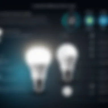 Energy Efficiency: LED vs Traditional Lighting Energy efficiency chart comparing LED and traditional bulbs