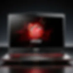 Front view of MSI touchscreen gaming laptop showcasing sleek design