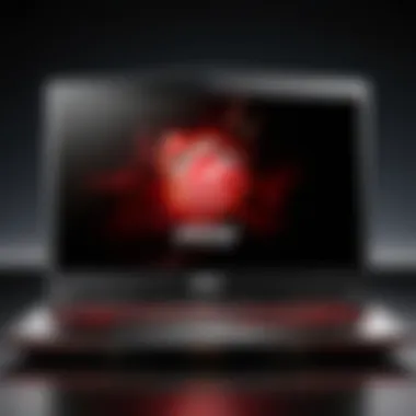 Sleek Design of MSI Touchscreen Gaming Laptop Front view of MSI touchscreen gaming laptop showcasing sleek design