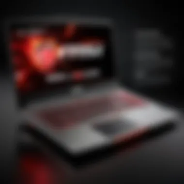Highlighted Technical Specifications of MSI Gaming Laptop MSI gaming laptop with specs highlighted in a creative layout