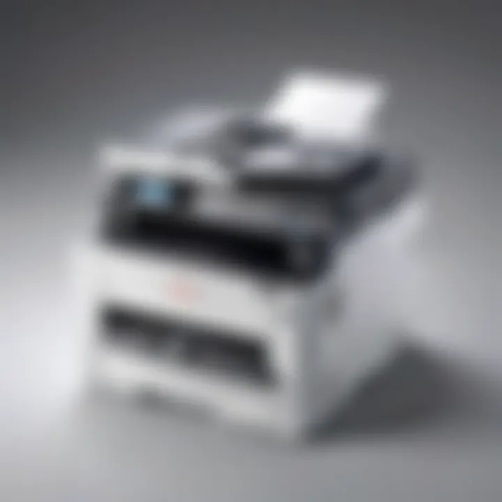 Front view of Okidata color laser multifunction printer showcasing sleek design