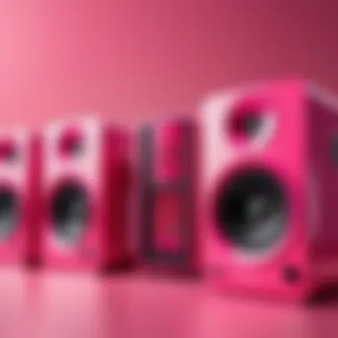 Market analysis graphic showcasing pink speaker trends