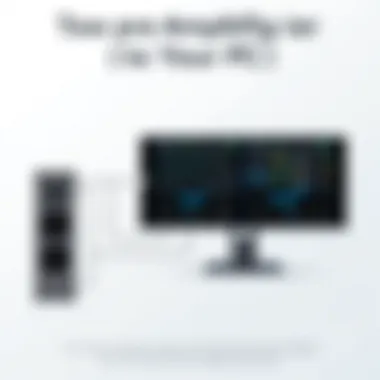 Diagram illustrating the connection of a pre-amplifier to a PC setup