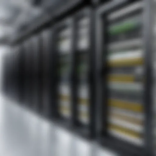 Overview of a 19-inch rack mount monitor setup in a data center.