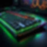 Razer keyboard showcasing backlighting features