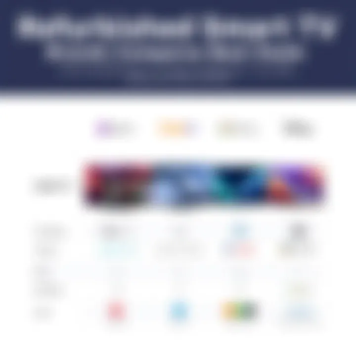 A comparison chart of popular refurbished smart TV brands