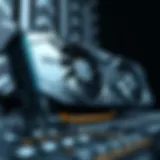 Close-up of a powerful 16GB graphics card showcasing its intricate design.