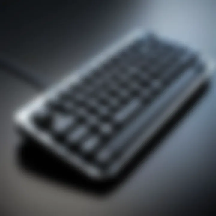 Compact design of a small gaming keyboard showcasing its portability.