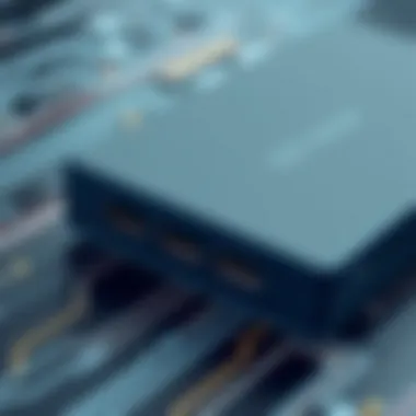 Close-up view of an SSD external drive showcasing Thunderbolt ports