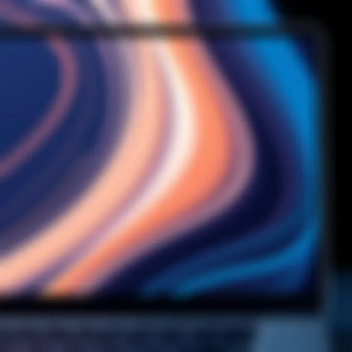 Close-up of the high-resolution display of an 11 inch laptop