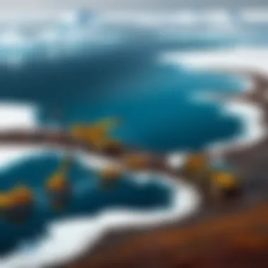 Resource Extraction in the Arctic Illustration depicting resource extraction efforts in the Arctic