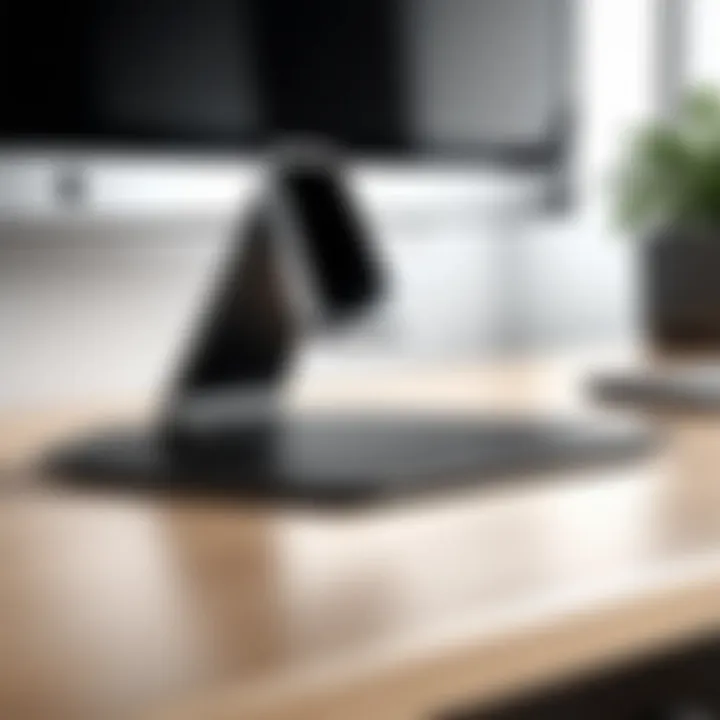 Modern desk mount showcasing sleek design