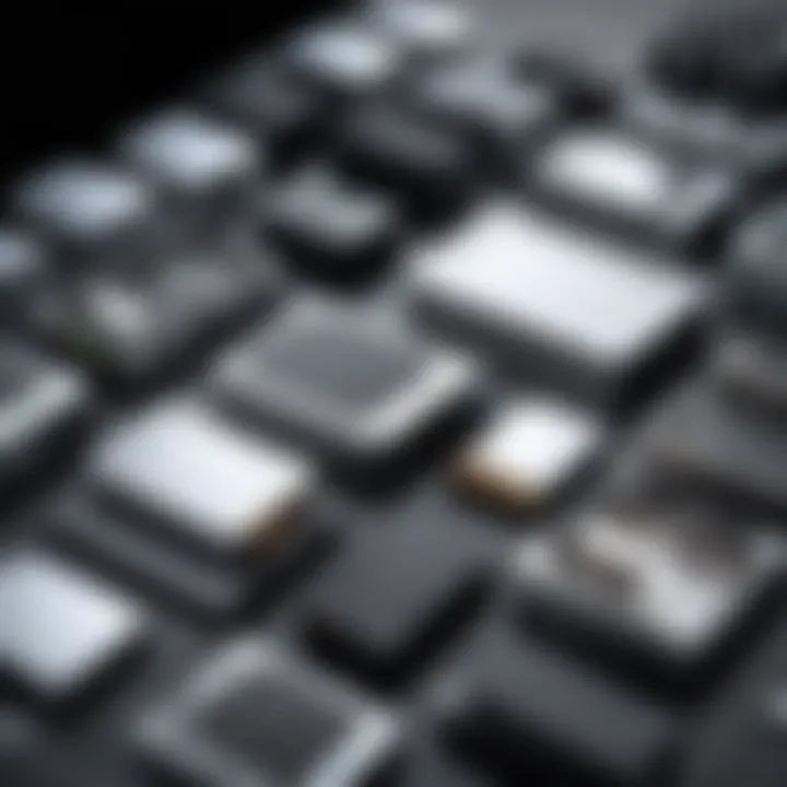 Different types of HDD enclosures arranged on a workspace.