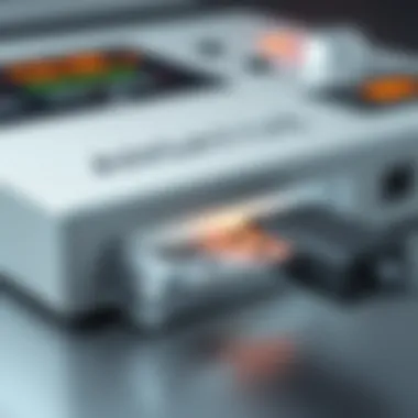 Modern Functionality: USB Integration Close-up of a cassette tape being connected via USB