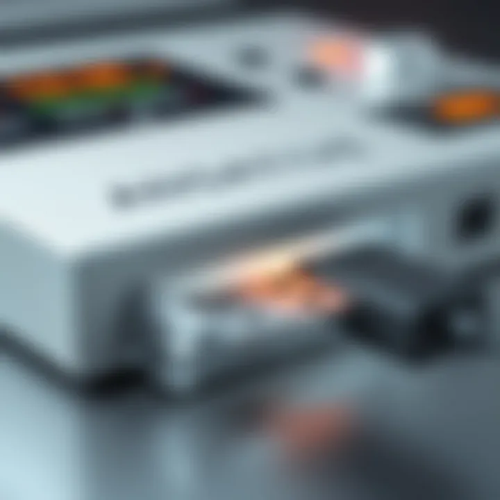 Modern Functionality: USB Integration Close-up of a cassette tape being connected via USB