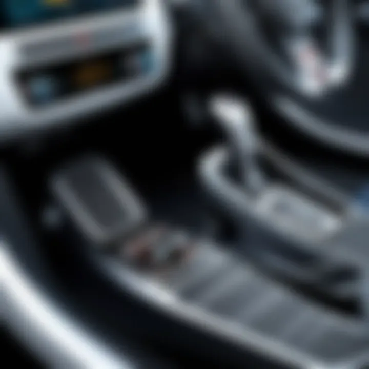 Detailed view of shifters and pedals