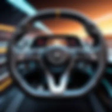 Virtual Racing Scene Showcasing Wheel in Action Virtual racing scene showcasing wheel in action
