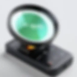 Close-up view of the Eyoyo magnifier showcasing its lens and controls