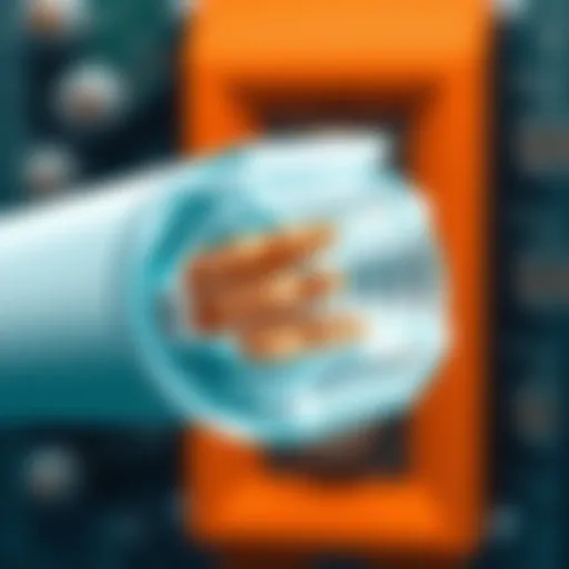 Detailed view of Cat6 plenum cable structure