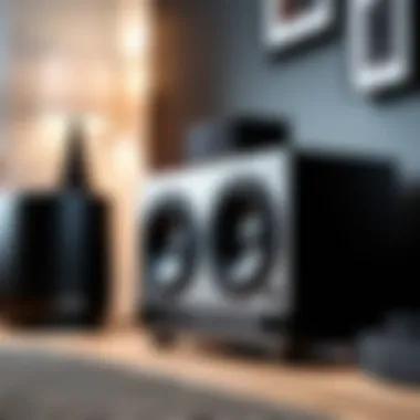 Jamo powered subwoofer in a modern home audio setup.