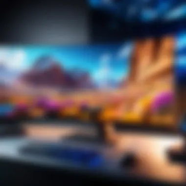 Immersive Experience with 4K Graphics on Gaming Monitor Immersive gaming experience with vivid graphics on a large screen
