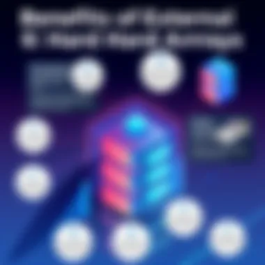 Visual representation of benefits of using external hard drive arrays