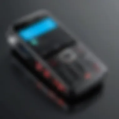 Close-up of a flip phone showcasing its features and functionality
