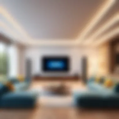 Elegant architectural design of a supersonic home theater
