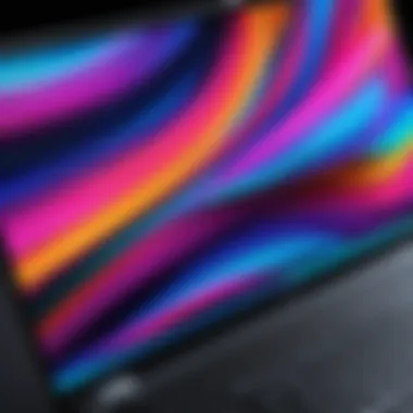 Close-up of UHD touchscreen display showcasing vibrant colors