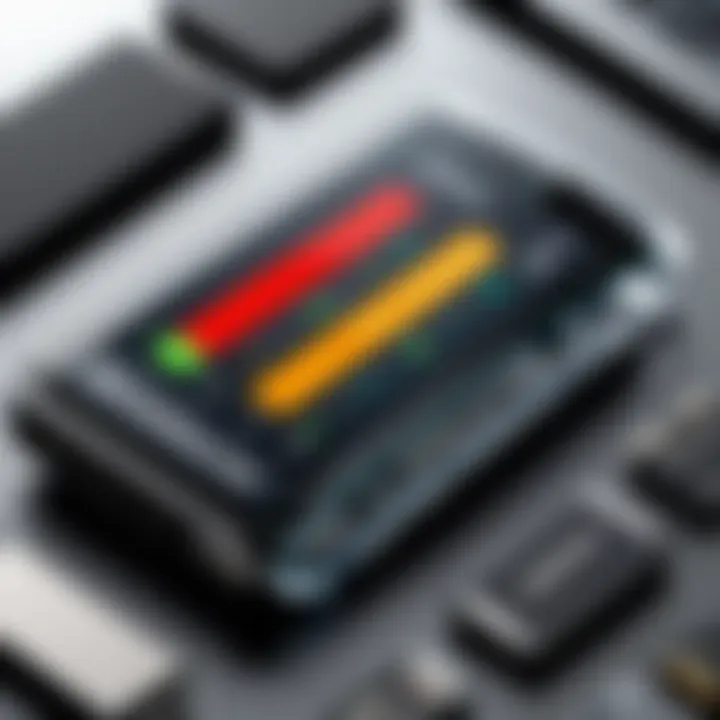 A digital dashboard displaying performance metrics related to thumb drive usage.