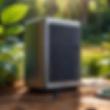 Portable Speaker in an Outdoor Environment An outdoor setting featuring a portable speaker in use