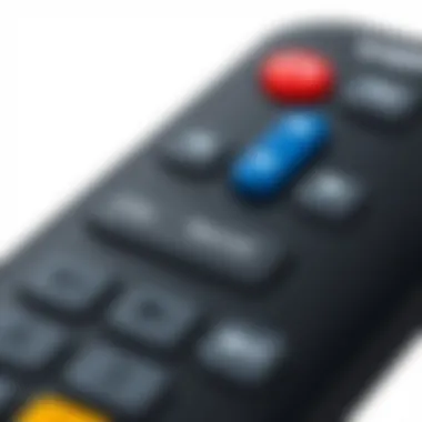 Button Layout on Vizio D Series 43 Remote Close-up of the button layout on the Vizio D Series 43 remote