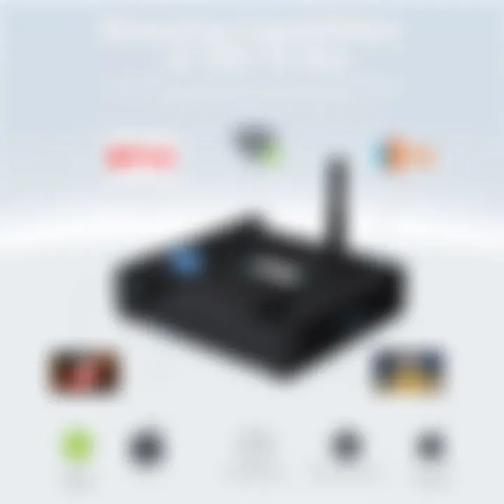 A visual representation of streaming capabilities with popular apps on the X96 TV Box.