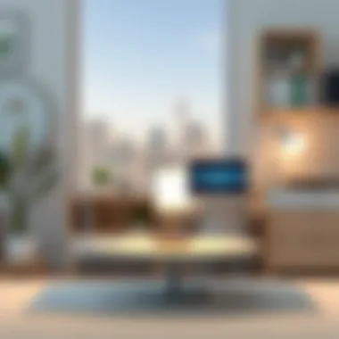 Yarra Decor USB Table Lamp in a Modern Workspace