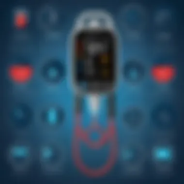 Infographic illustrating various types of blood pressure and O2 monitors.