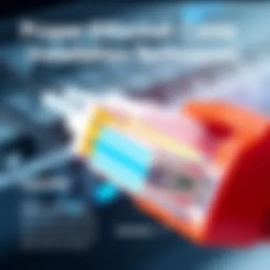 Visual representation of proper installation techniques for Ethernet cables