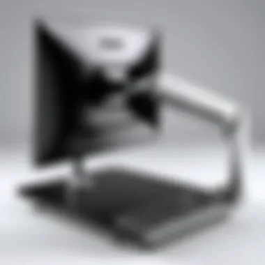 Ergonomic Features of Monitor Stand Demonstration of ergonomic adjustment features in a three-arm monitor stand